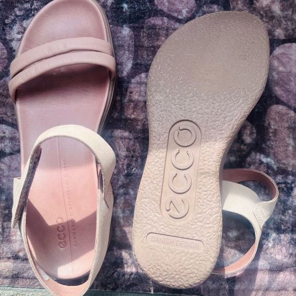 ECCO womens Flowt Luxery Wedge Ankle Strap Wedge Sandal in Rose - Picture 4 of 7